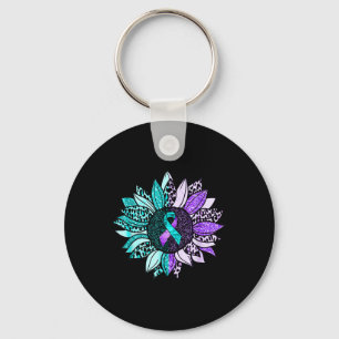 Suicide Awareness Shirt Sunflower Suicide Preventi Keychain