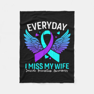 Suicide Awareness Shirt Wife Suicide Prevention Fleece Blanket