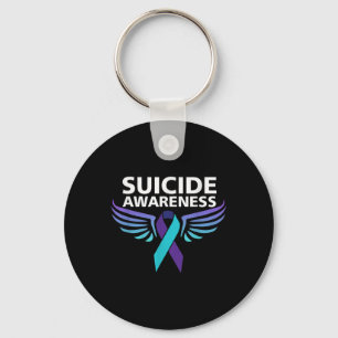 Suicide Awareness Shirt Wings And Ribbon Suicide Keychain