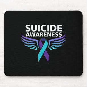 Suicide Awareness Shirt Wings And Ribbon Suicide Mouse Pad