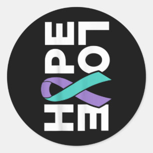 Suicide Awareness - Sideways Hope Love Prevention Classic Round Sticker