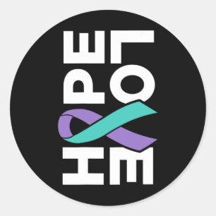 Suicide Awareness - Sideways Hope Love Prevention  Classic Round Sticker