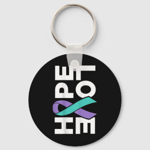 Suicide Awareness - Sideways Hope Love Prevention  Keychain