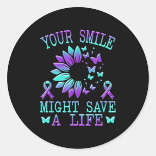 Suicide Awareness Suicide Prevention Suprt Survivo Classic Round Sticker