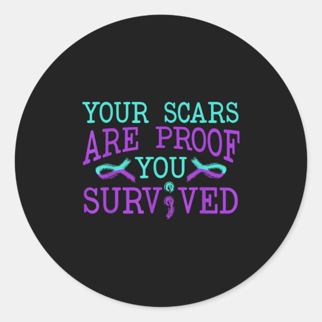 Suicide Awareness Suicide Prevention Suprt Survivo Classic Round Sticker (Front)
