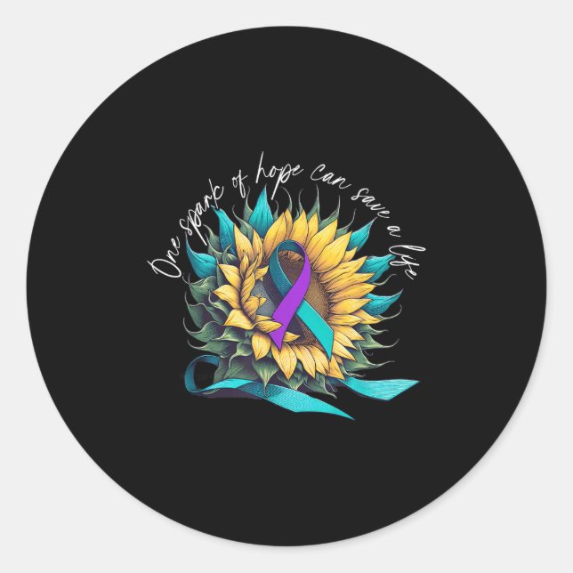 Suicide Awareness Suicide Prevention Suprt Survivo Classic Round Sticker (Front)