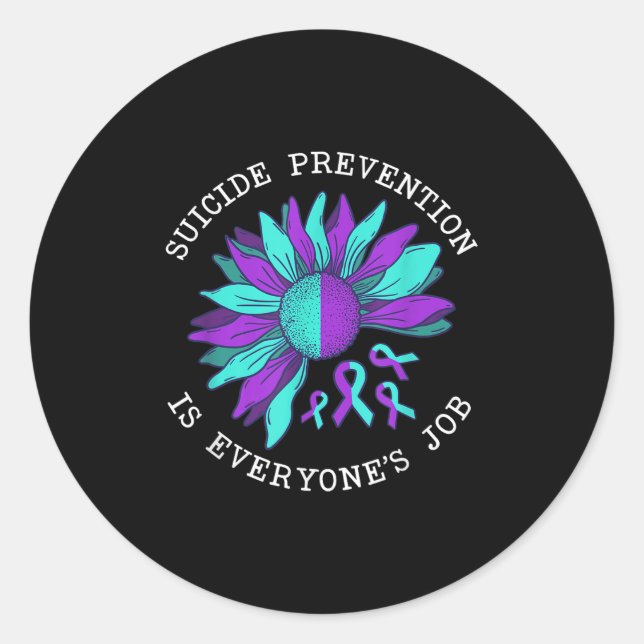 Suicide Awareness Suicide Prevention Suprt Survivo Classic Round Sticker (Front)