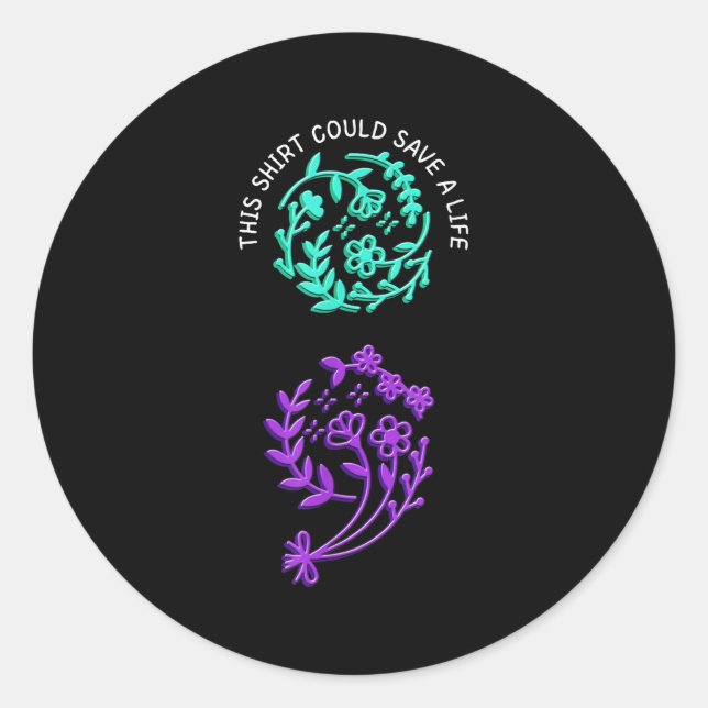 Suicide Awareness Suicide Prevention Suprt Survivo Classic Round Sticker (Front)