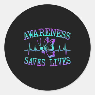 Suicide Awareness Suicide Prevention Suprt Survivo Classic Round Sticker