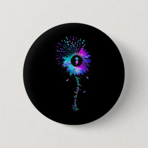 Suicide Awareness Sunflower Semicolon Teal Purple 2 Inch Round Button