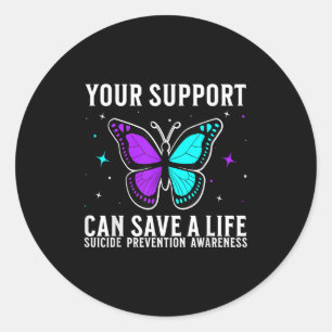 Suicide Awareness Suprt Suicide Prevention Awarene Classic Round Sticker