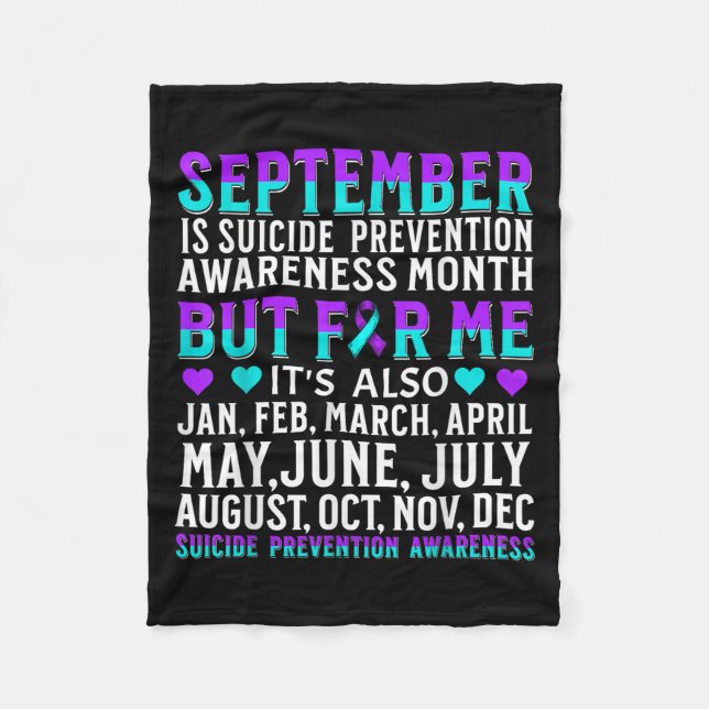 Suicide Awareness Suprt Suicide Prevention Awarene Fleece Blanket (Front)
