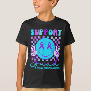 Suicide Awareness Teal &amp; Purple Ribbon Suprt G T-Shirt