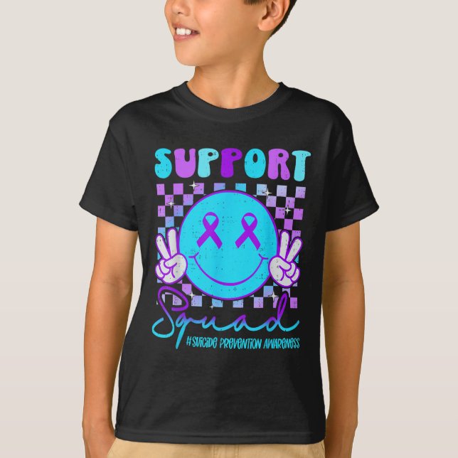 Suicide Awareness Teal &amp; Purple Ribbon Suprt G T-Shirt (Front)