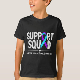 Suicide Awareness Teal &amp; Purple Ribbon Suprt M T-Shirt