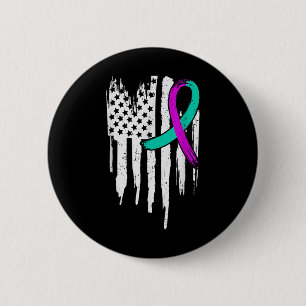Suicide Awareness Usa American Flag Mental Health 2 Inch Round Button
