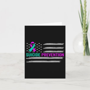 Suicide Awareness Usa American Flag Mental Health  Card