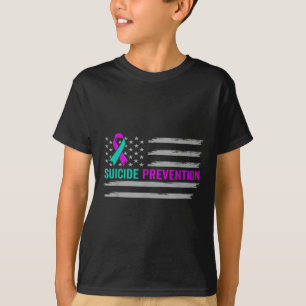 Suicide Awareness Usa American Flag Mental Health T-Shirt
