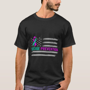 Suicide Awareness Usa American Flag Mental Health T-Shirt