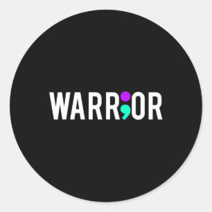 Suicide Awareness Warrior Design Gift For Mental H Classic Round Sticker