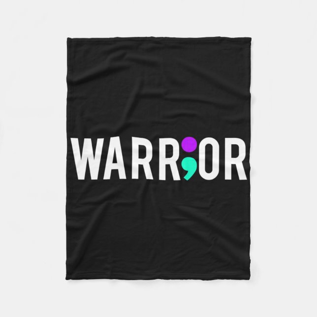 Suicide Awareness Warrior Design Gift For Mental H Fleece Blanket (Front)