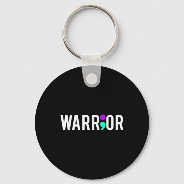 Suicide Awareness Warrior Design Gift For Mental Keychain (Front)