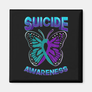 Suicide Awareness Warrior Purple &amp; Teal Magnet