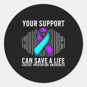 Suicide Awareness Warrior Suicide Prevention Aware Classic Round Sticker