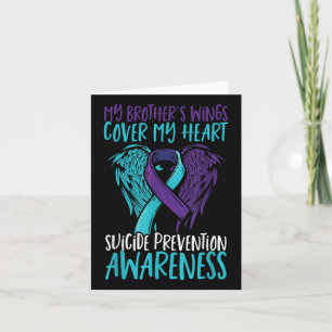 Suicide Awareness Wings &amp; Ribbon Suicide Card