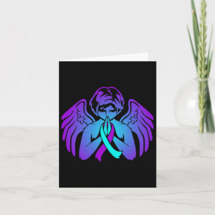 Suicide Awareness Wings Angel Ribbon Happy Support Card