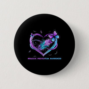Suicide Awareness Wings Angel Ribbon, Suicide Prev 2 Inch Round Button