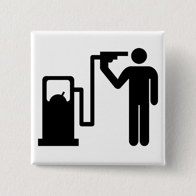 Suicide by petrol 2 inch square button (Front)
