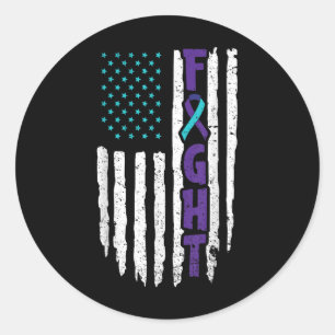 Suicide Depression Design For A Prevention Awarene Classic Round Sticker