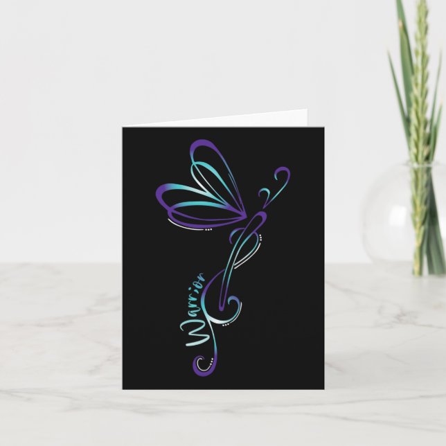 Suicide Depression Dragonfly Prevention Awareness  Card (Front)