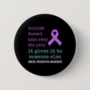 Suicide Gives The Pain To Someone Else. Suicide 2 Inch Round Button