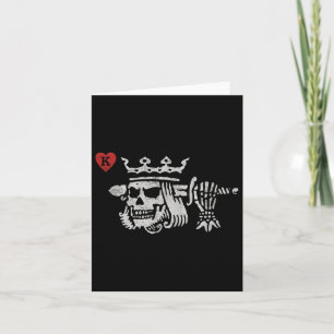 Suicide King Of Hearts Skull Wearing Crown Poker  Card