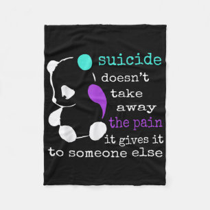 Suicide Pain Semicolon Gift Suicide Prevention Awa Fleece Blanket