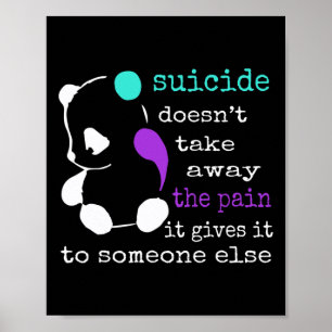 Suicide Pain Semicolon Gift Suicide Prevention Awa Poster