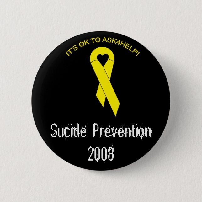 suicide prevention 2 inch round button (Front)