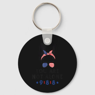 Suicide Prevention 988 Comma Messy Bun With Usa Fl Keychain