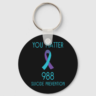 Suicide Prevention 988 Hotline Keychain