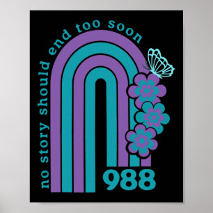 Suicide Prevention 988 No Story Should End Too Soo Poster