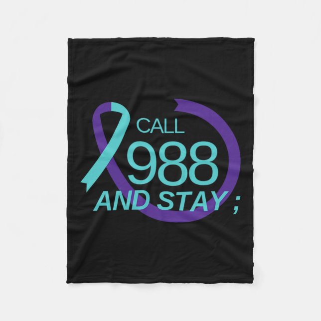 Suicide Prevention 988 Suicide Prevention Depressi Fleece Blanket (Front)