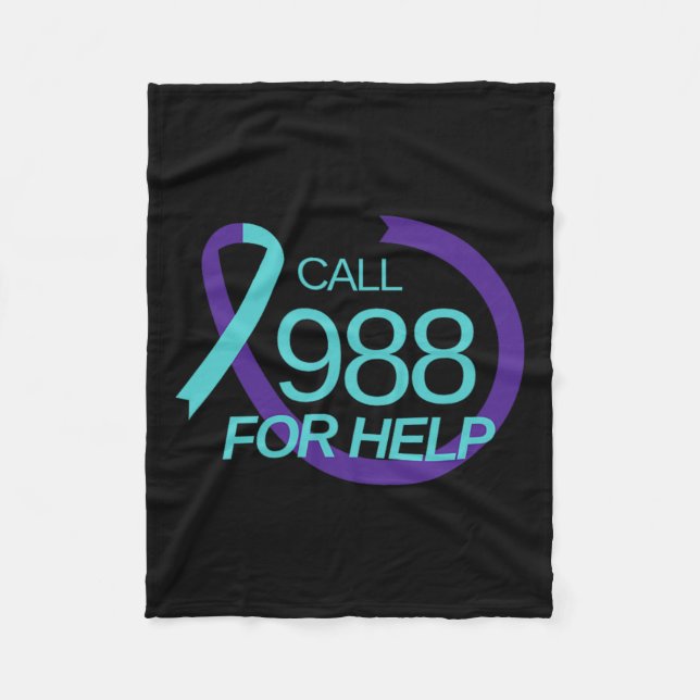 Suicide Prevention 988 Suicide Prevention Depressi Fleece Blanket (Front)