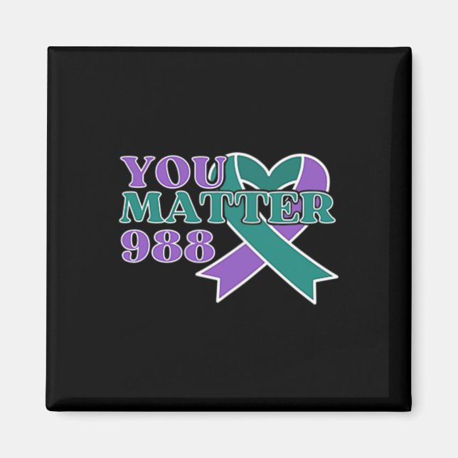 Suicide Prevention 988 You Problem Pocket Design  Magnet (Front)
