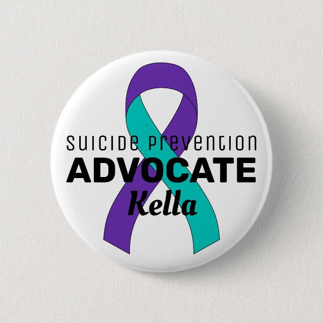 Suicide Prevention Advocate Ribbon White Button (Front)