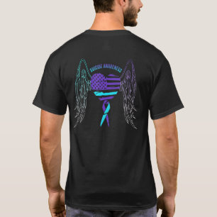 Suicide Prevention American Flag Distress Suicide T-Shirt
