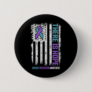Suicide Prevention American Flag Hope Suicide Awar 2 Inch Round Button
