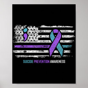 Suicide Prevention American Flag Suicide Awareness Poster