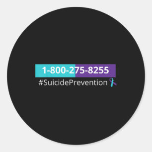 Suicide Prevention Awareness 1-800-273-8255 Classic Round Sticker